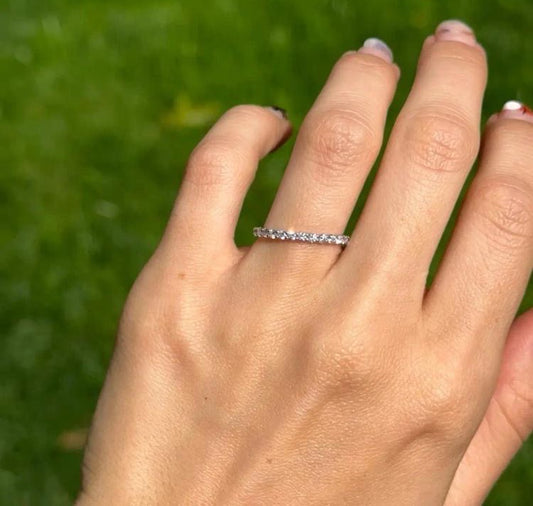 Tiktok Livestream 14k 1.5mm 3/4 Lab Diamond Band ring Band, Lab Grown Created Diamond