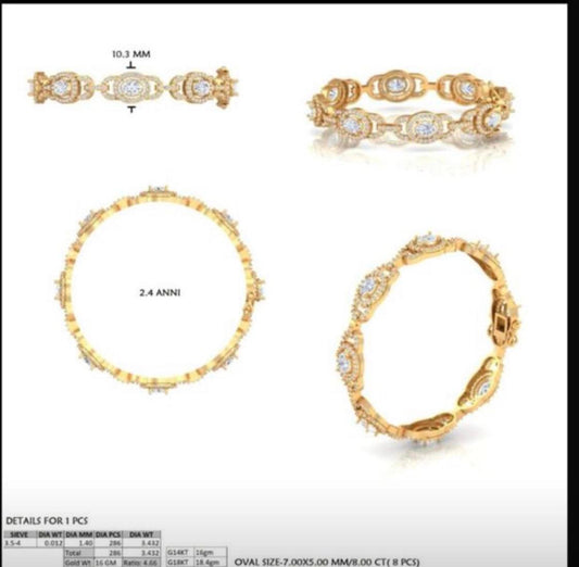 MI 10% deposit  link bracelet-2 TIKTOK LIVESTREAM lab grown diamond 7inch 14K (Copy)