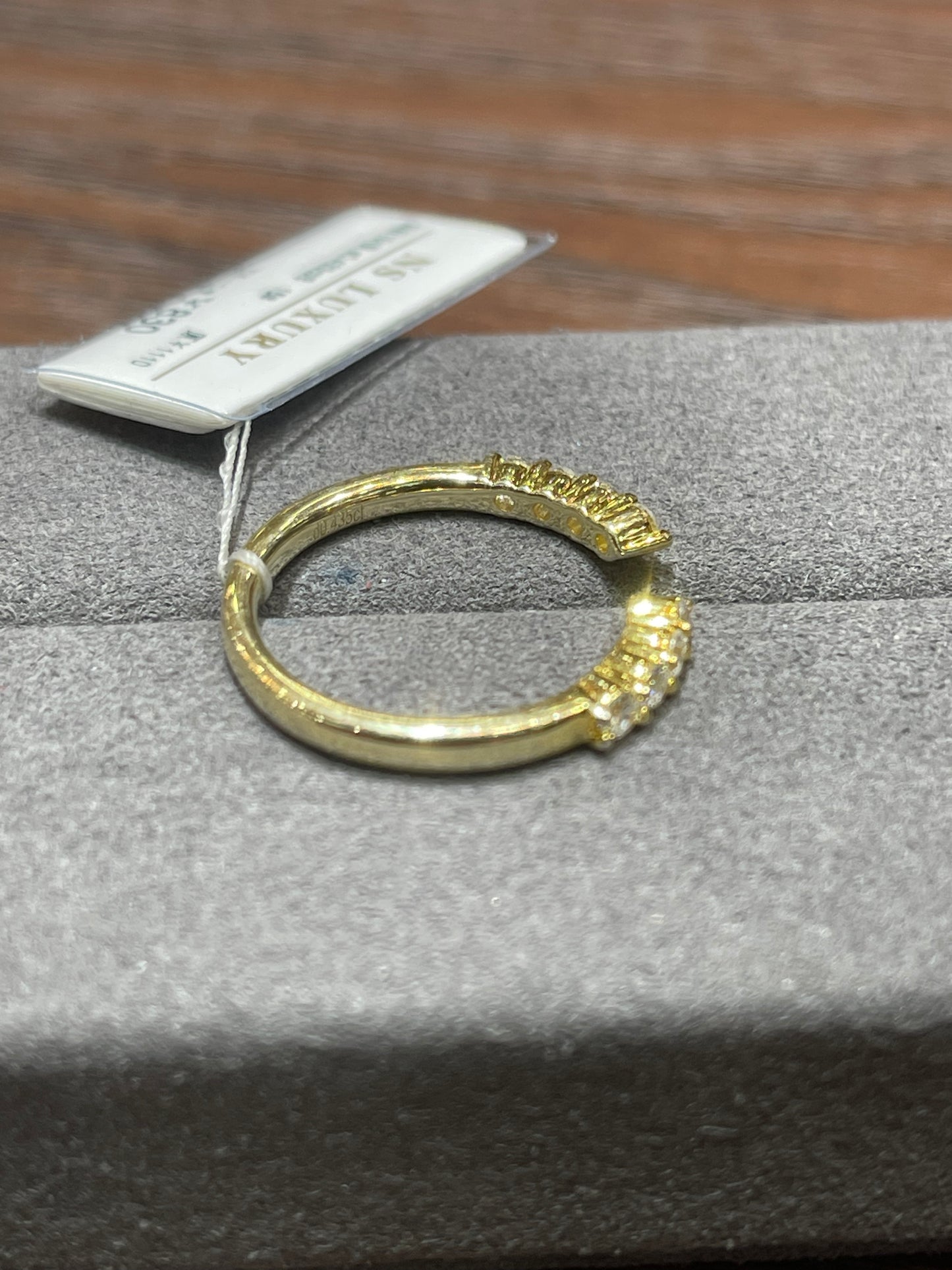 Alic 50% Balance LINK Tiktok Livestream 14k yellow gold open  Band ring Band, Lab Grown Created Diamond size8 (Copy)