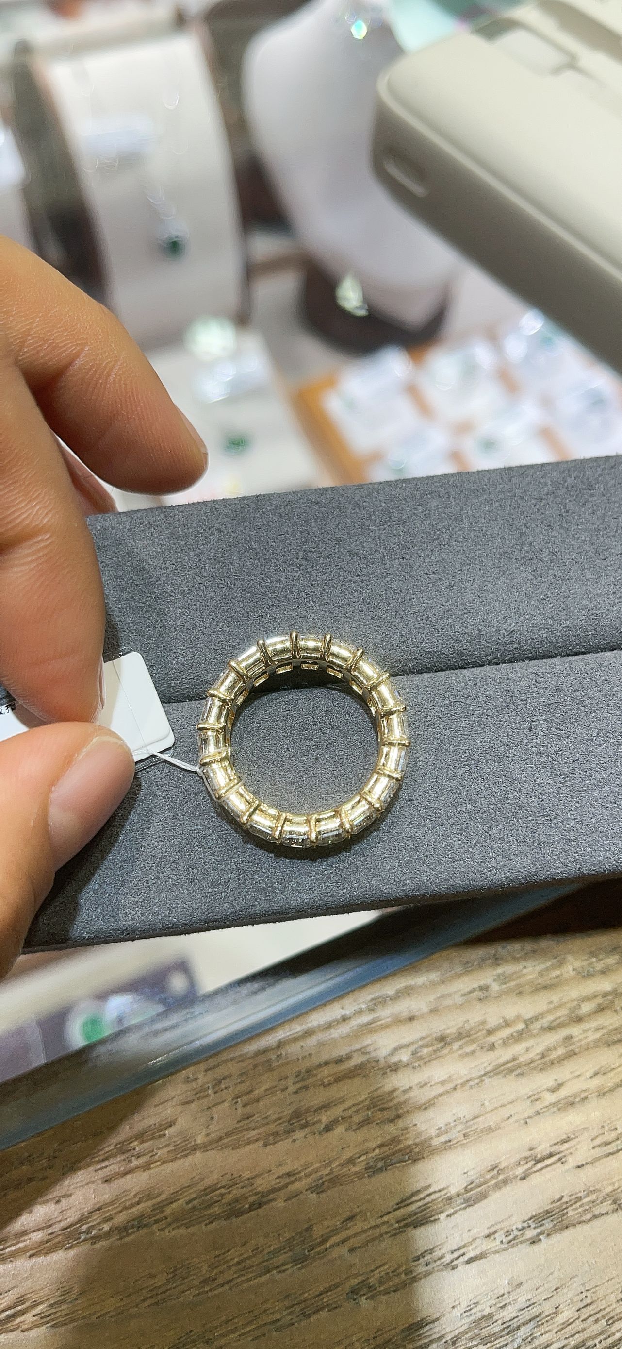 link -3-1-erica-TIKTOK LIVESTREAM Ring set 18k YELLOW GOLD 14K yellow gold  Lab Emerald eternity 5ct and emerald 6ct F VVS2  double claws 2-tone 2 products