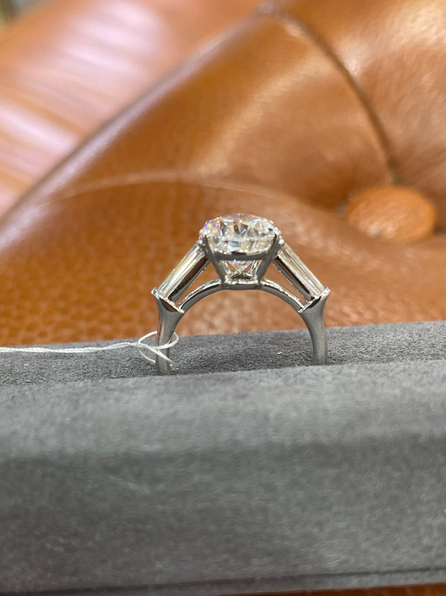 TIKTOK LIVESTREAM 5.0ct 18K Gold Lab Pear Diamond Ring side stones 1.446ct- Pear cut Water Drop Shape,D VS1 Cathedral Setting