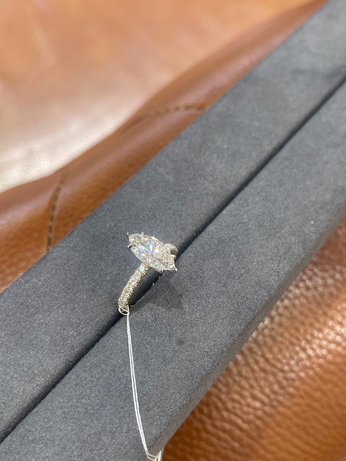 Te 50% Deposit Link for ring set two ring  TIKTOK LIVESTREAM 18K Gold  Lab Marquise Diamond Ring 3ct 0.285tcw  E VS IGI certificate