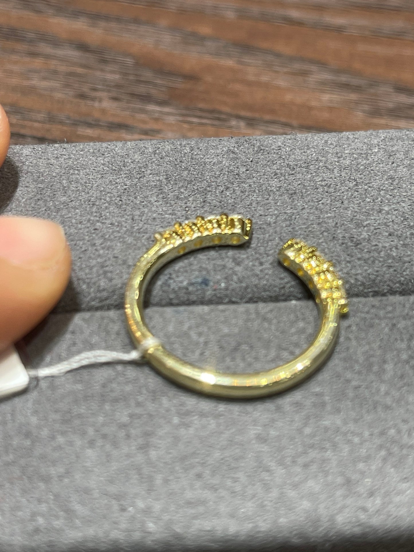 Alic 50% Balance LINK Tiktok Livestream 14k yellow gold open  Band ring Band, Lab Grown Created Diamond size8 (Copy)