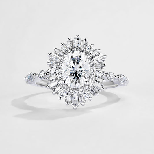 1.5ct Moissanite oval cut 14K Engagement Ring  (OV 3018)