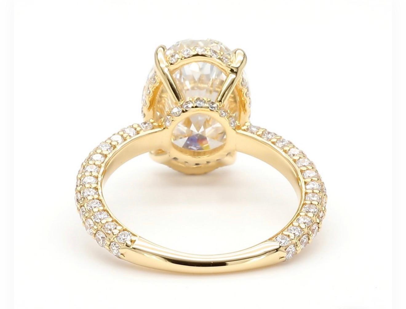 50% DEPOSIT LINK TIKTOK LIVESTREAM Oval cut ratio 1.56 14k yellow gold  7ct lab oval dimaond with IGI certificate size8 hidden halo 3d setting band 3-row setting band