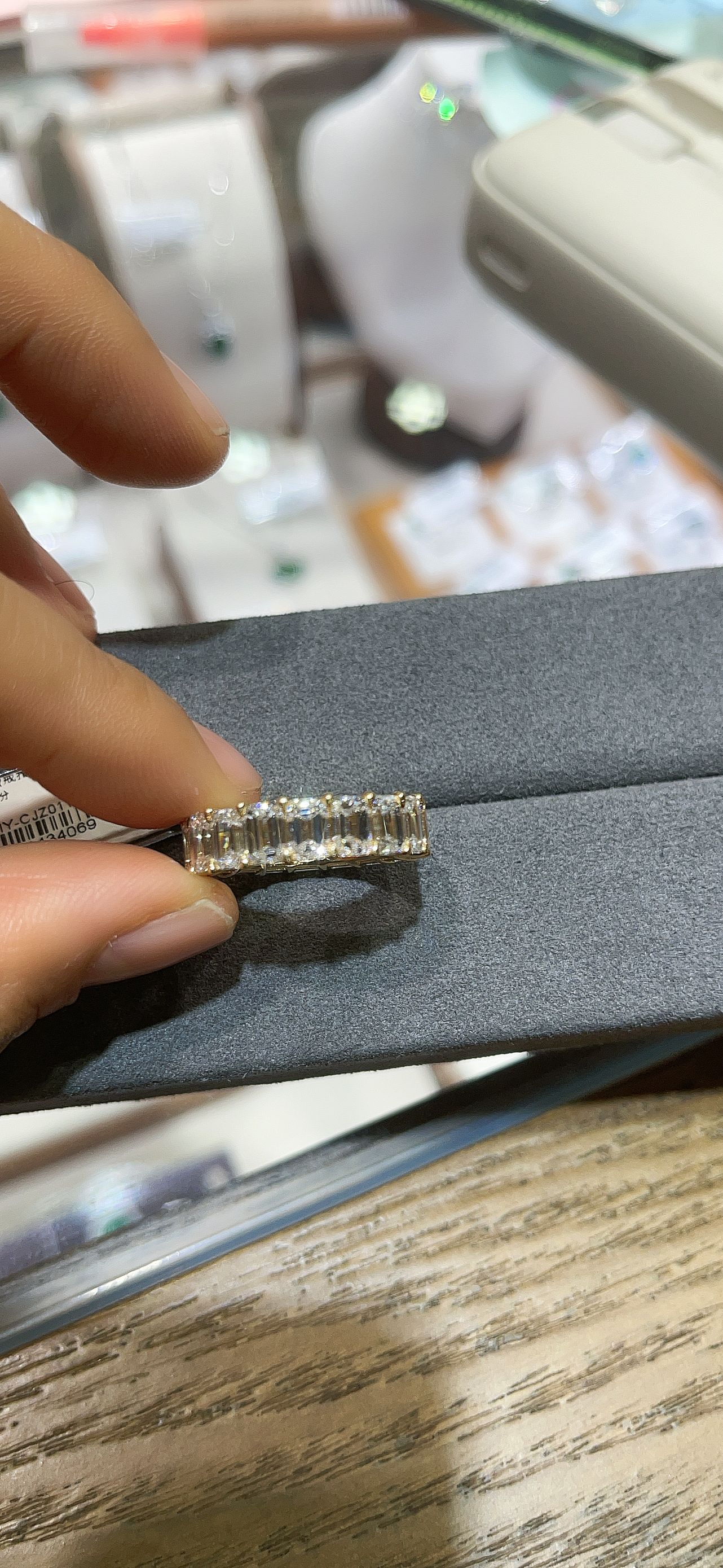 link -3-1-erica-TIKTOK LIVESTREAM Ring set 18k YELLOW GOLD 14K yellow gold  Lab Emerald eternity 5ct and emerald 6ct F VVS2  double claws 2-tone 2 products