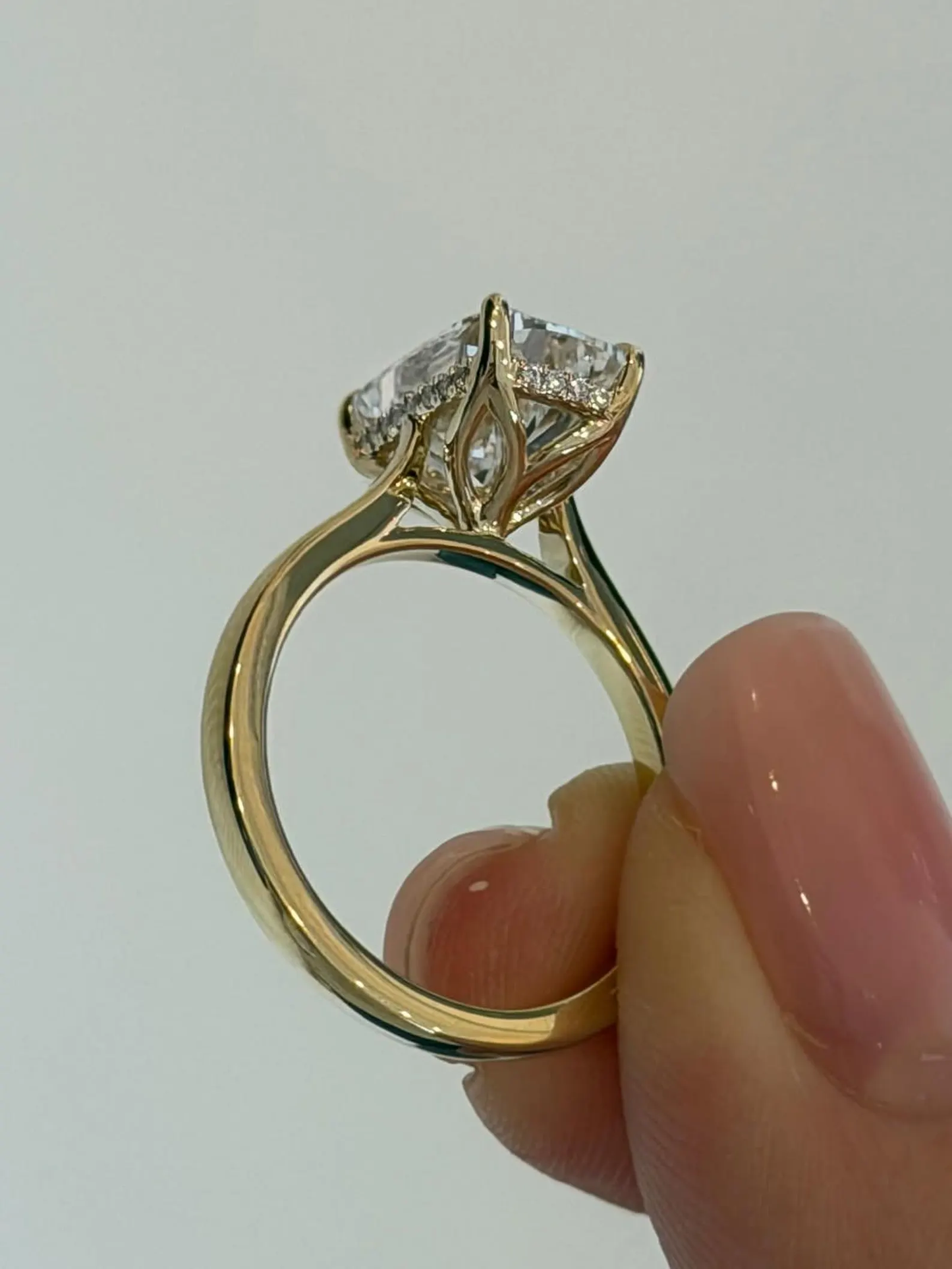 K TIKTOK LIVESTREAM 2-1 LINK , 14K yellow Gold hidden halo 5 CT,E VS1, elongated cushion Cut Lab Diamond Engagement Ring,IGI Certified, tulip setting hidden bridge size 6.5