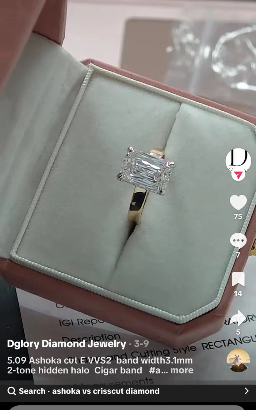 SHE TIKTOK link 7-1 LIVESTREAM 3 products 12carats Emerald ring 18k + 18k tinnes bracelate 8ct 2mm +18k tinnes bracelate 20ct 3.5mm