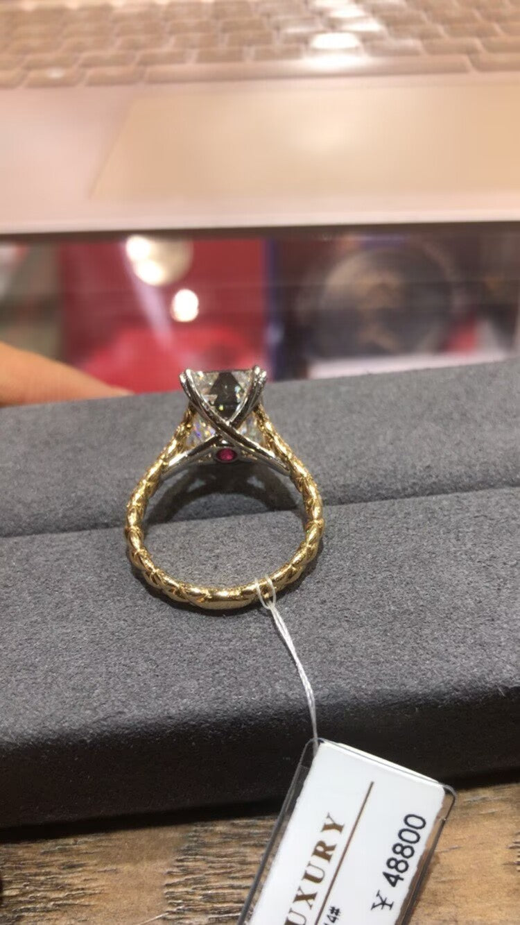 link -3-1-erica-TIKTOK LIVESTREAM Ring set 18k YELLOW GOLD 14K yellow gold  Lab Emerald eternity 5ct and emerald 6ct F VVS2  double claws 2-tone 2 products