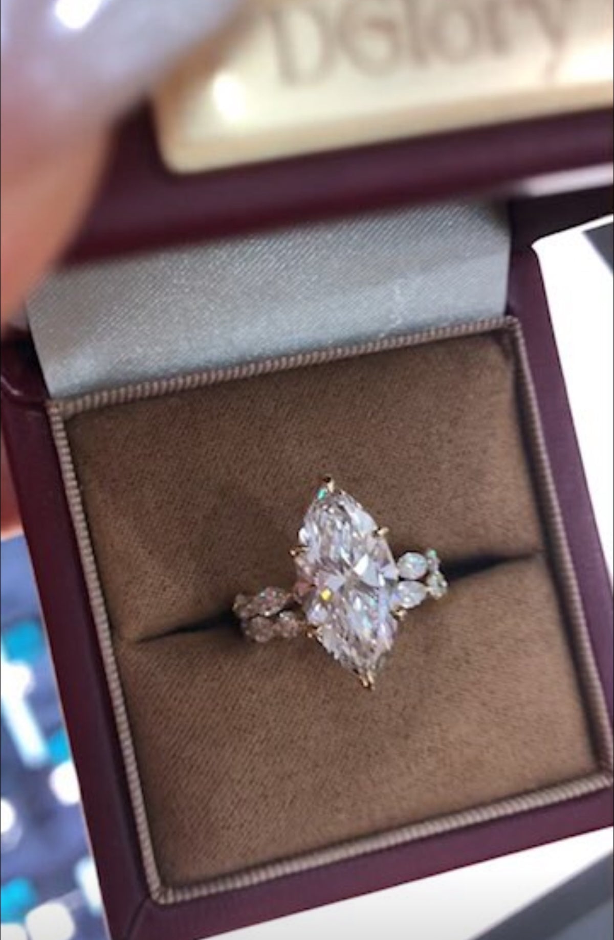 MA Tiktok livestream deposit link 2 rings 14K white gold Marquise E VS1 lab grown diamonds with IGI Certifiate + thick matching band round and marquise rotated size 6.5