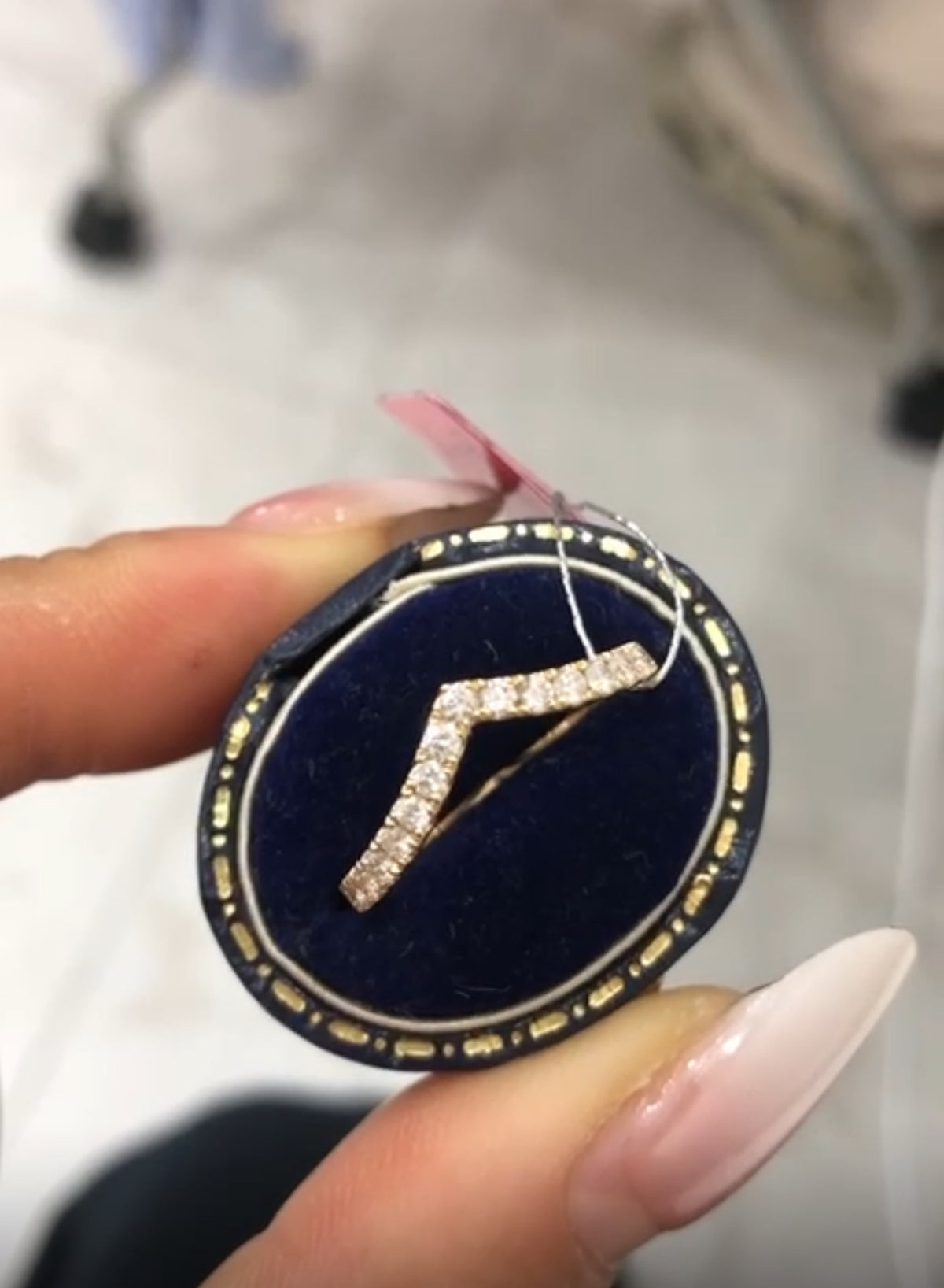 CHR TIKTOK LIVESTREAM 3-3 link 14K 2-TONE Gold, 5CT Oval cut with IGI certificate with 2 Pieces V shape bands same as video size 4.75 (Copy) (Copy)