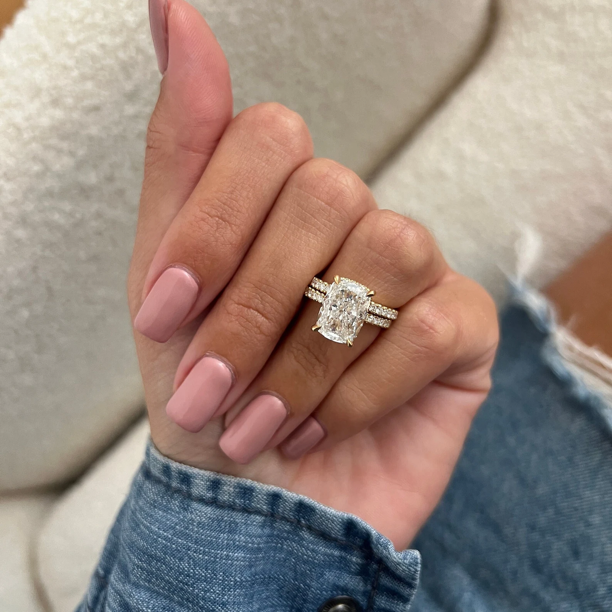 CI TIKTIOK LIVESTREAM 2-1 deposit  link  ring combo 14K white gold 4ct radaint E VS1 half paved band with  IGI Certificate with a matching half paved band  size 7