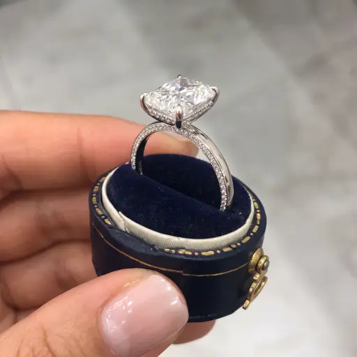 AL TIKTOK LIVESTREAM 2-2 LINK 14K solid White gold 4ct radiant E VS1 ring lab grown diamond with IGI Certificate size 4