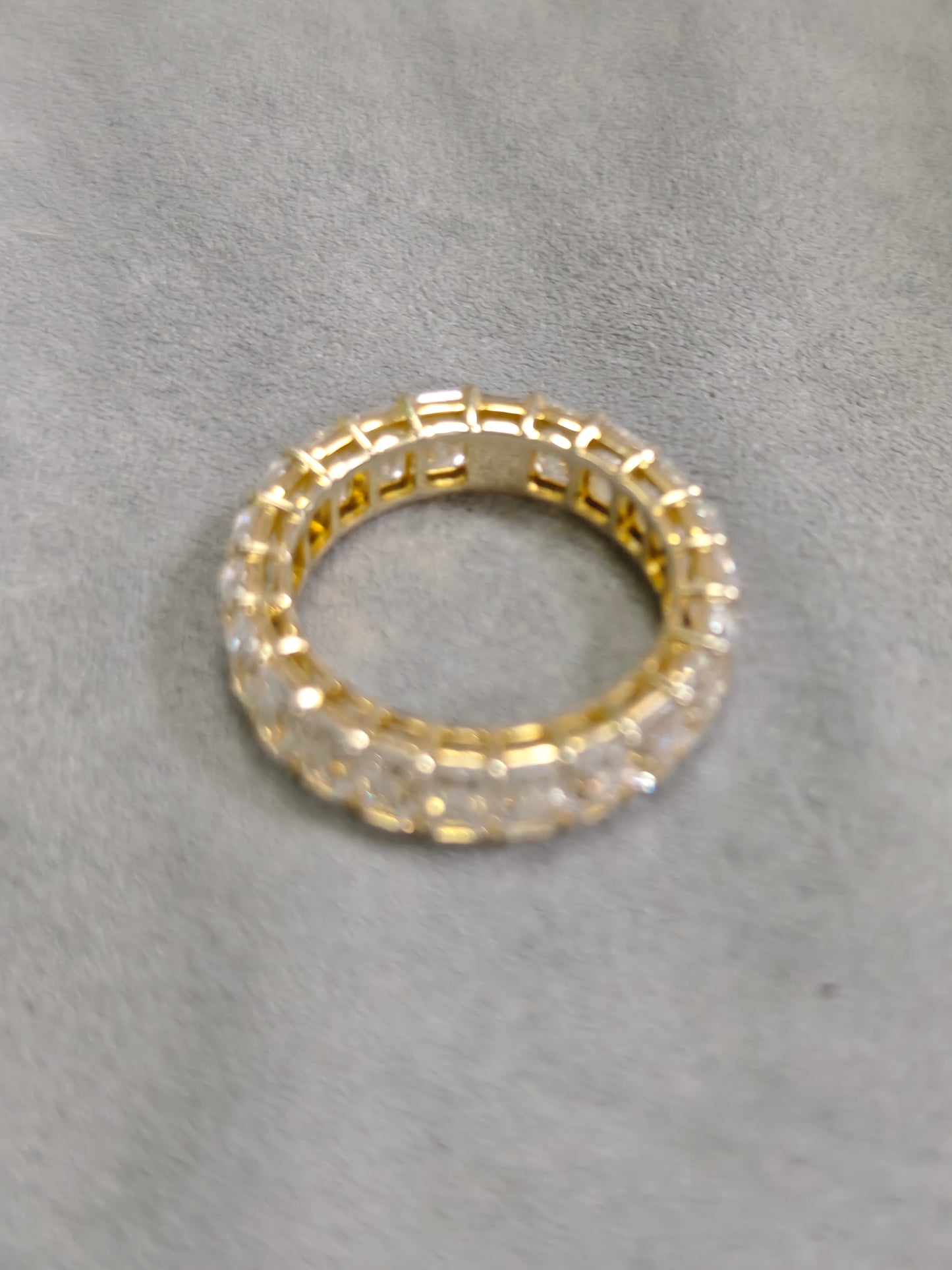 1 Ste TIKTOK LIVESTREAM Solid 14K white gold Lab Diamond Eternity emerald cut Band Ring size 5.25 (Copy)