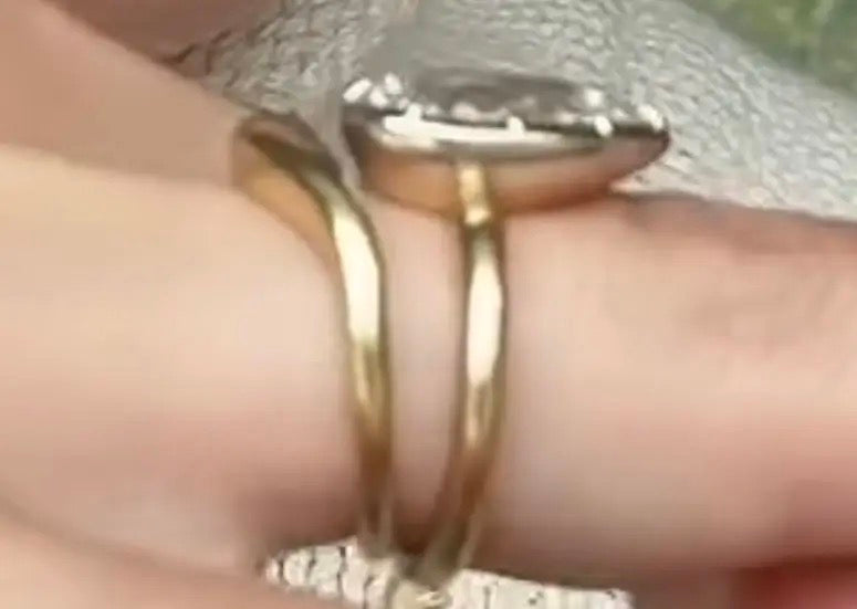 Arth TIKTOK LIVESTREAM 2-2 link 2mm band width platinum 3ct center pear low profile bezek setting size 4.25 with a matching band (Copy)