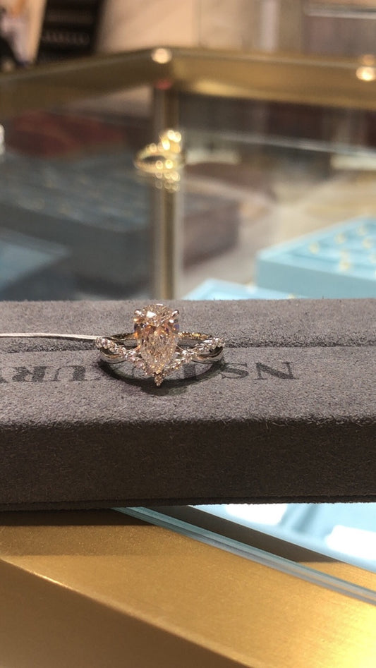 Tiktok Livestream Lab Grown Diamond Ring, 14K 3 CT, F VS1, Lab pearcut Engagement Ring, IGI Certified,