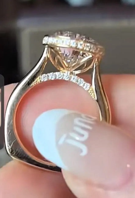 Mil 70% balance link 4-4 ring set  Tiktok livestream 14K yellow petal head bezel setting hidden bridge paved euro shank matching an open band marquise each piect size 6.25 (Copy) (Copy)