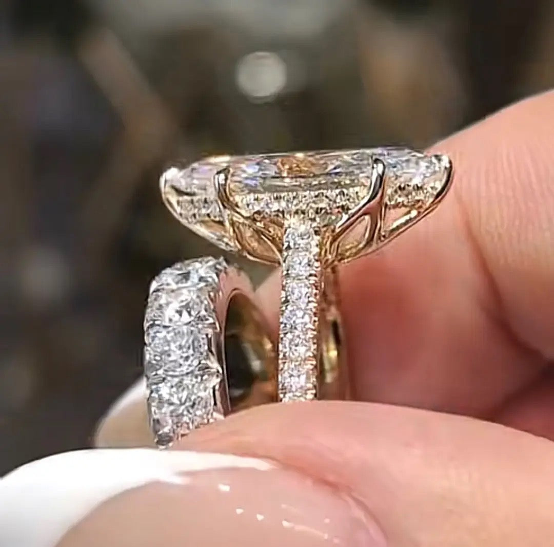 JA 2-1 link Platinum 6ct Marquise cut E VS1 lab diamond with double IGI Certificate with bubble band ring size 6