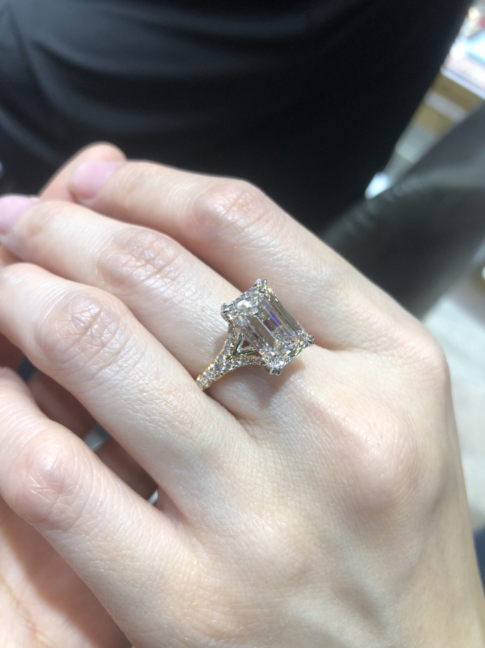 link -3-1-erica-TIKTOK LIVESTREAM Ring set 18k YELLOW GOLD 14K yellow gold  Lab Emerald eternity 5ct and emerald 6ct F VVS2  double claws 2-tone 2 products
