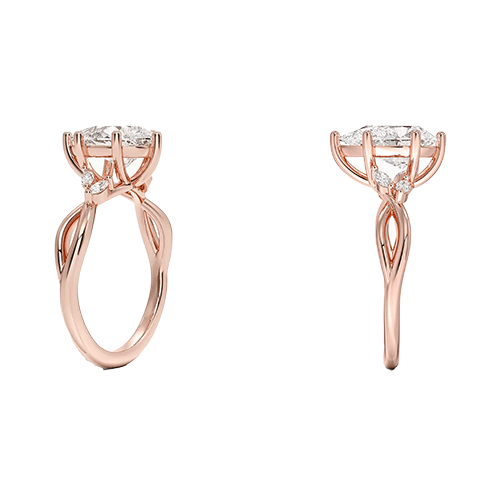 Luxe Willow Twisted Band 1.5ct D VVS2 Pear Cut Water Drop Lab Diamond Engagement Ring  Six Dot Prong (PE 6120)
