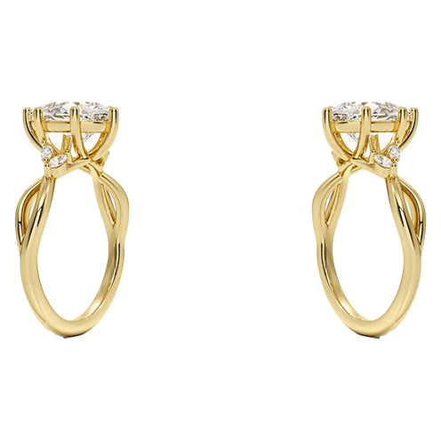 Luxe Willow Twisted Band 1.5ct D VVS2 Pear Cut Water Drop Lab Diamond Engagement Ring  Six Dot Prong (PE 6120)