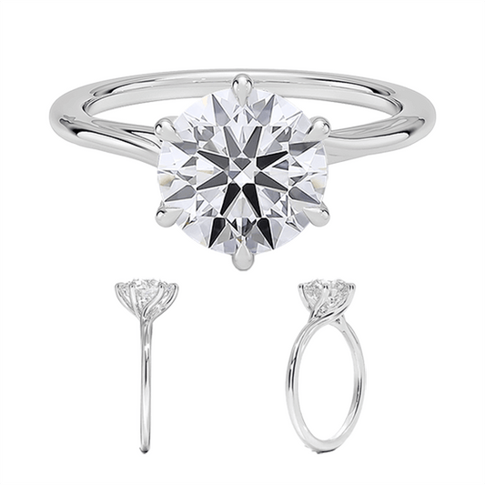 14K 1ct D VVS1  Delilah Twist Solitaire Engagement Ring Round Lab Diamond (RD 1120)