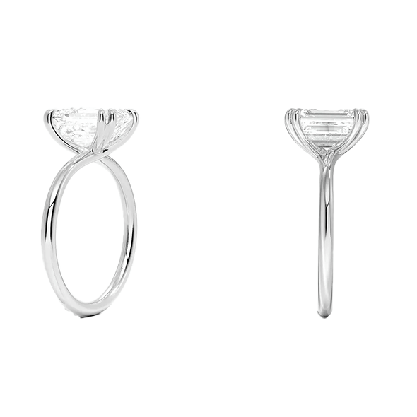 Double claws prong 14K 2.5ct  E VVS2 Emerald  Lab Diamond Engagement Ring (EM 4118)