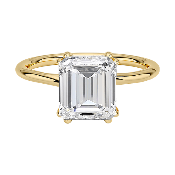 Double claws prong 14K 2.5ct  E VVS2 Emerald  Lab Diamond Engagement Ring (EM 4118)