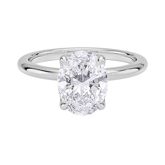 14K 2.5ct Solitaire Engagement Ring Solitaire Lab Diamond (OV 3118)
