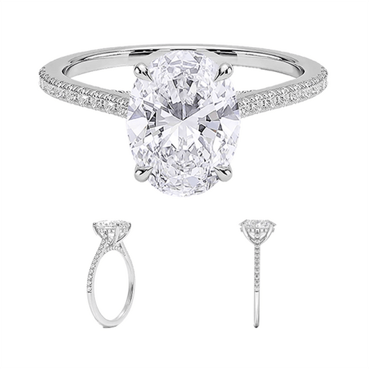 Classic Dawn Four-Prong 14k 2CT E VVS2 oval 1.8mm Oval Cut 1/4 Lab Diamond Engagement Ring  (OV 3120)
