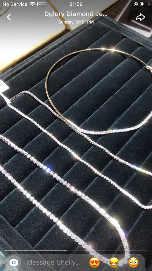 SHE TIKTOK link 7-1 LIVESTREAM 3 products 12carats Emerald ring 18k + 18k tinnes bracelate 8ct 2mm +18k tinnes bracelate 20ct 3.5mm