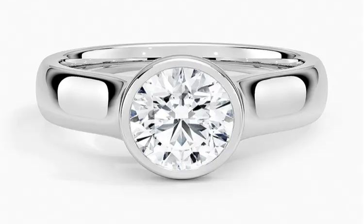 M TIKTOK LIVESTREAM Platinum 2ct round ct bezel setting lab grown diamond IGI certificate size 7.5