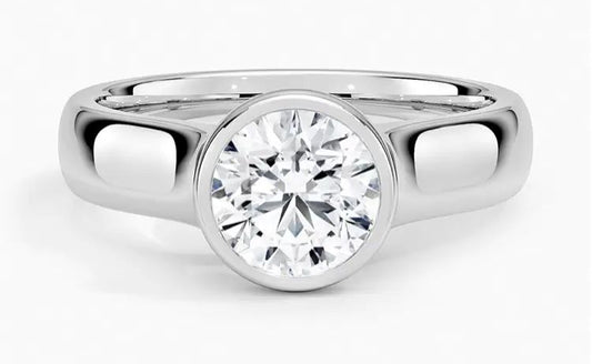 M TIKTOK LIVESTREAM Platinum 2ct round ct bezel setting lab grown diamond IGI certificate size 7.5