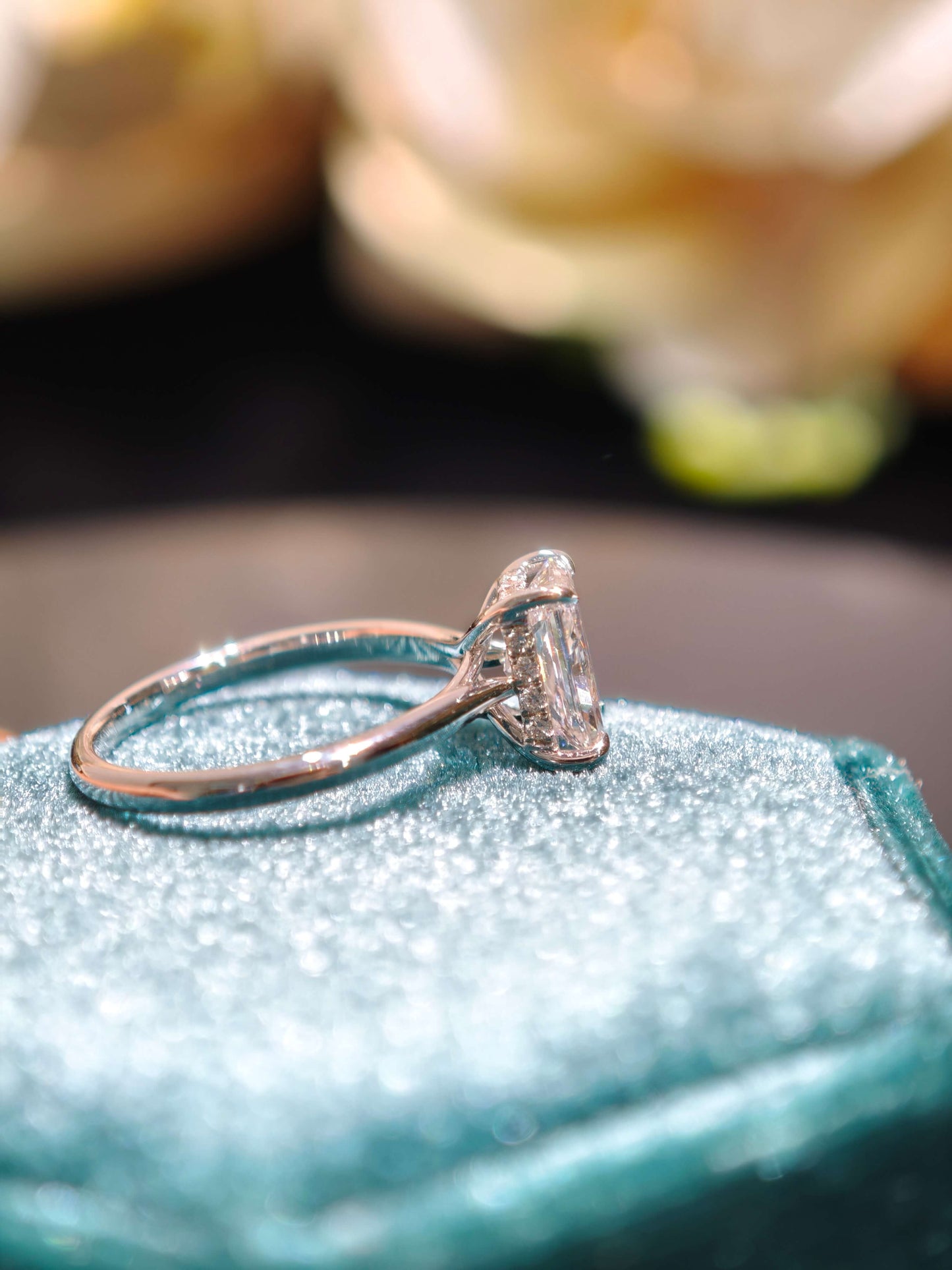 1.52ct D VVS2 Lab Radiant Diamond Ring: 14k Gold Hidden Halo,wisted Cathedral Setting with Hidden Halo Engagement Ring Lab Grown Diamond (RAX 0091)