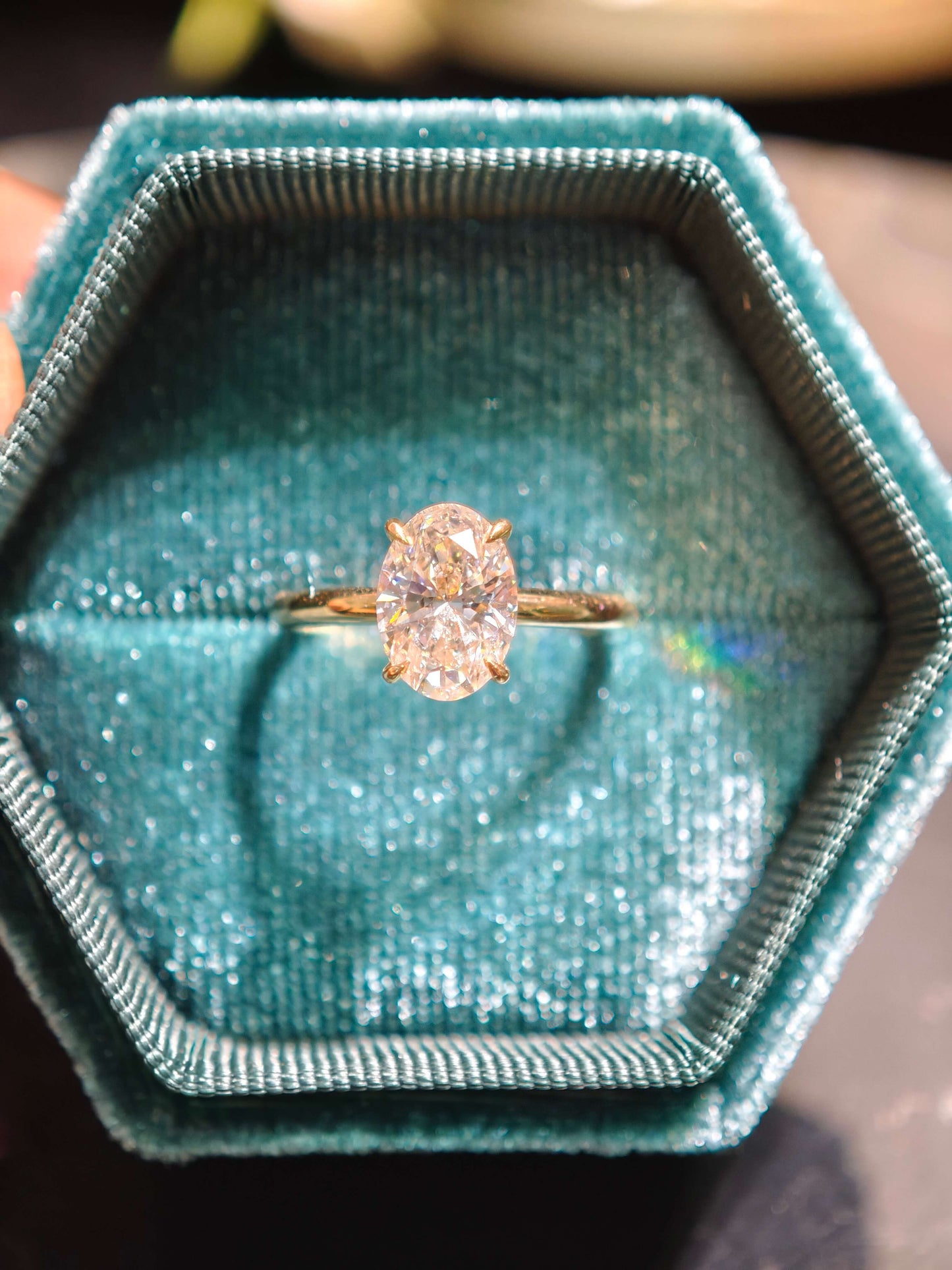 1.55ct D VVS2 Lab Grown Oval Diamond 14K Yellow Gold 1.8mm Band Width Engagement Ring IGI Certificate Plaint Setting Solitaire Diamond Ring (OVX 0084)