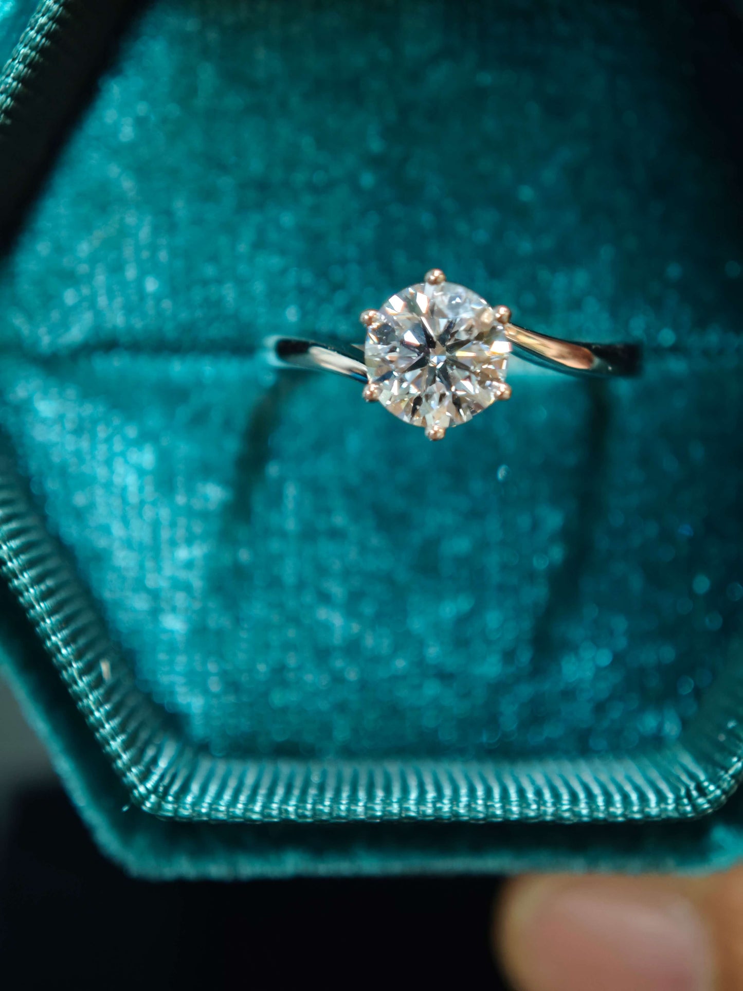 0.75 Lab Grown Diamond Engagement Ring: Handmade 14K Yellow Gold Twisted Band ( ROX 0893 )