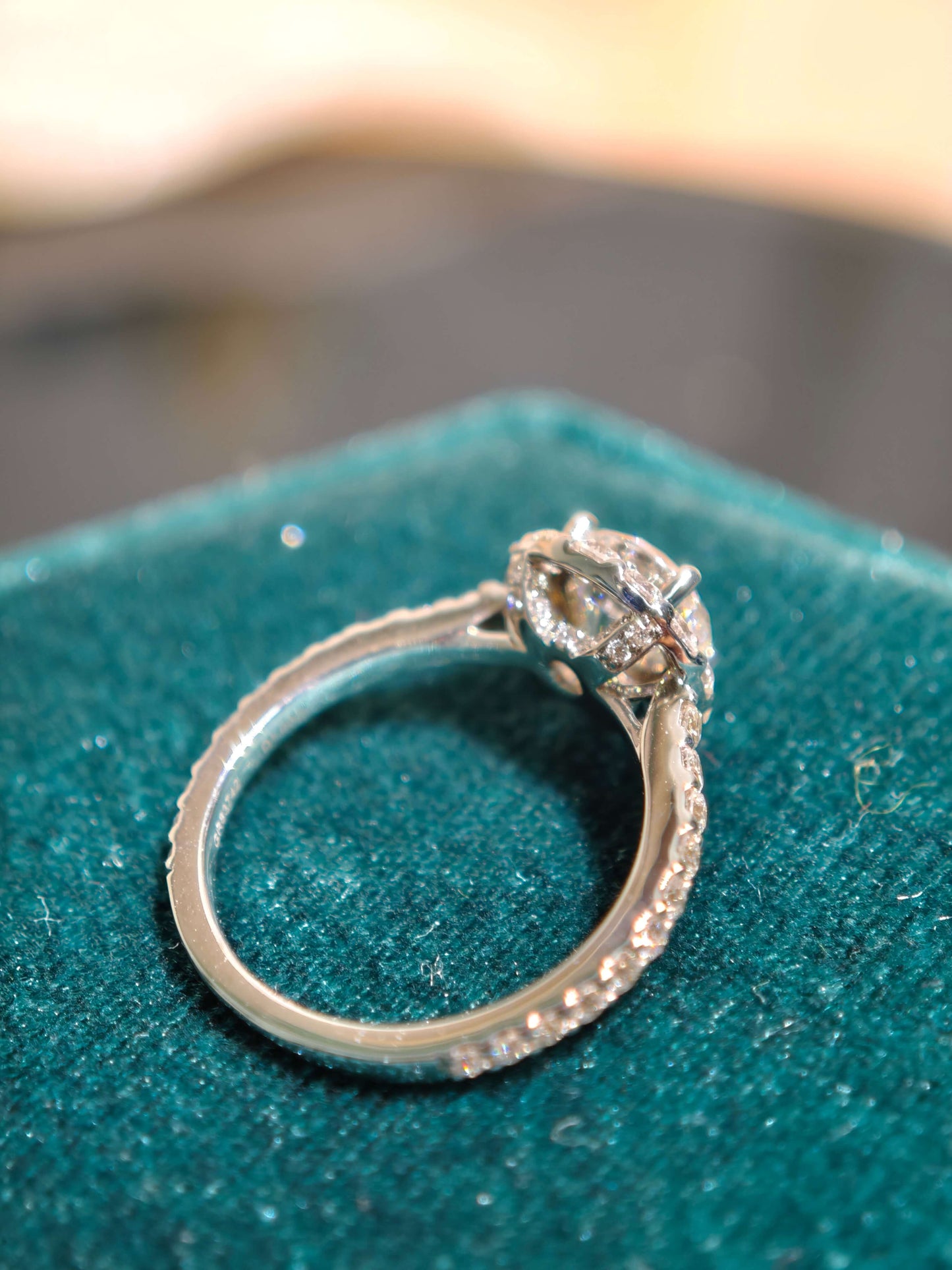 1ct D VVS2 Round Brilliant Cut Halo Ring Lab Grown Diamond Engagement Ring ( ROX 0898 )