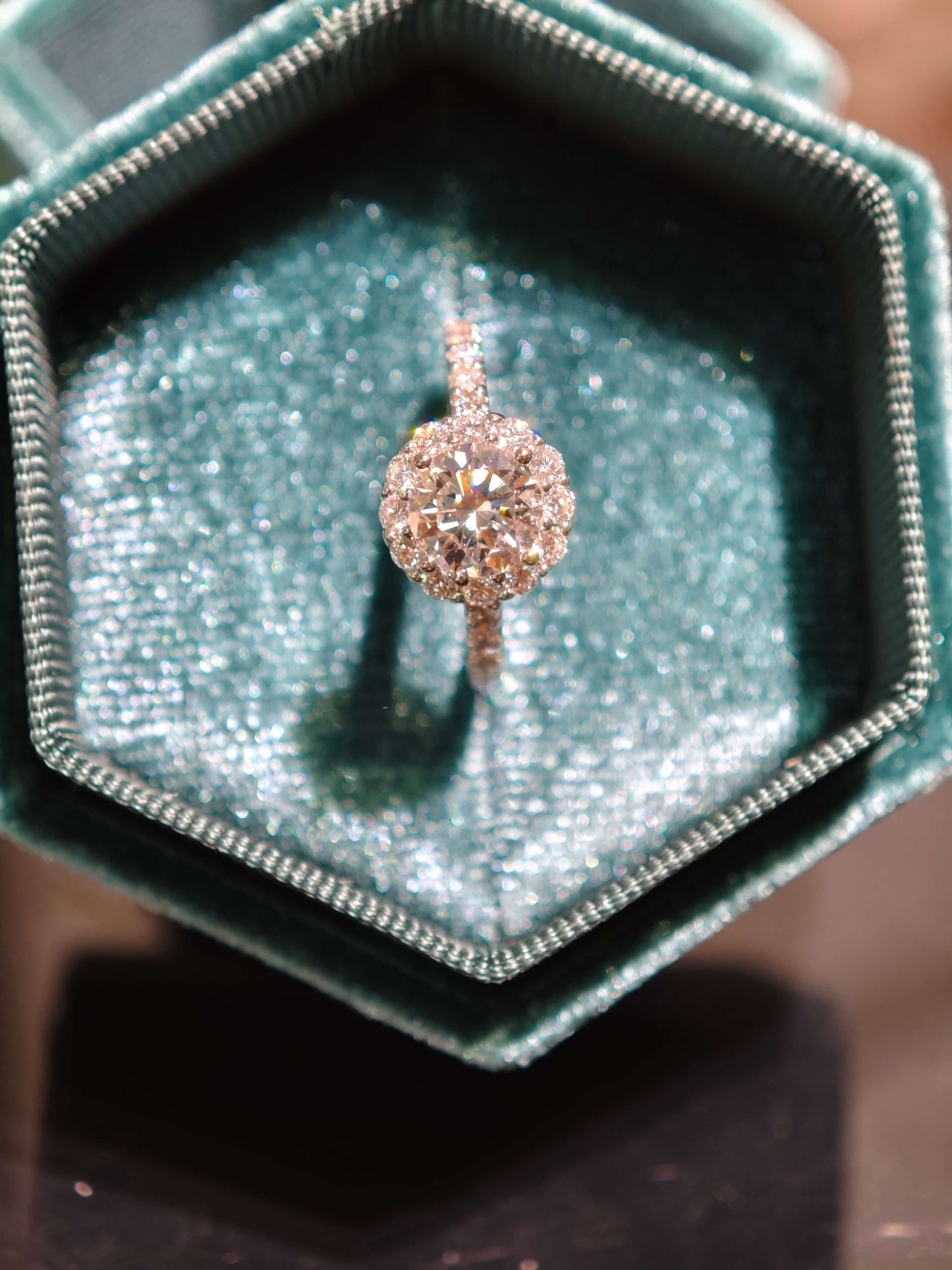 1ct D VVS2 Round Brilliant Cut Halo Ring Lab Grown Diamond Engagement Ring ( ROX 0898 )