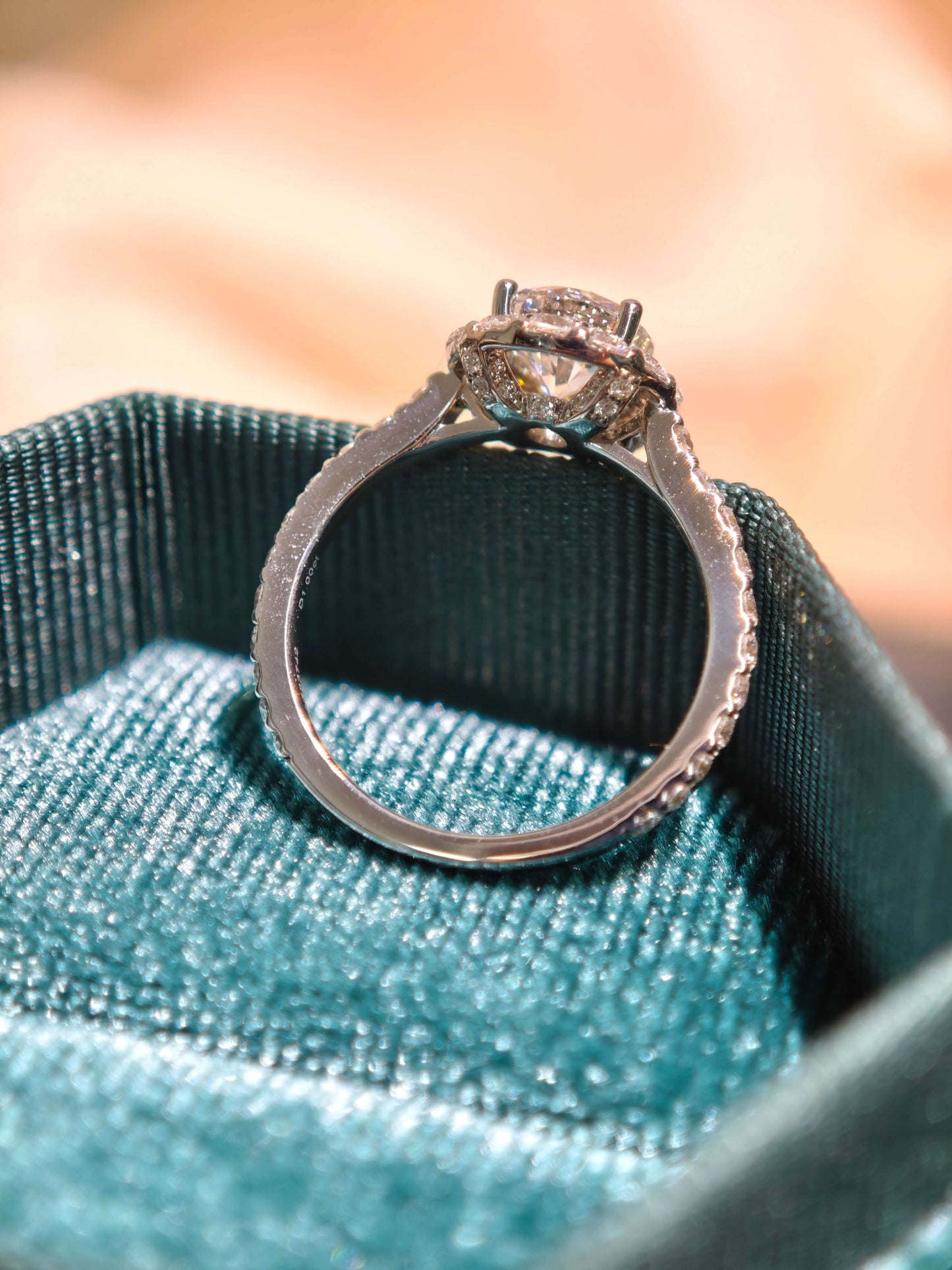 1ct D VVS2 Round Brilliant Cut Halo Ring Lab Grown Diamond Engagement Ring ( ROX 0898 )