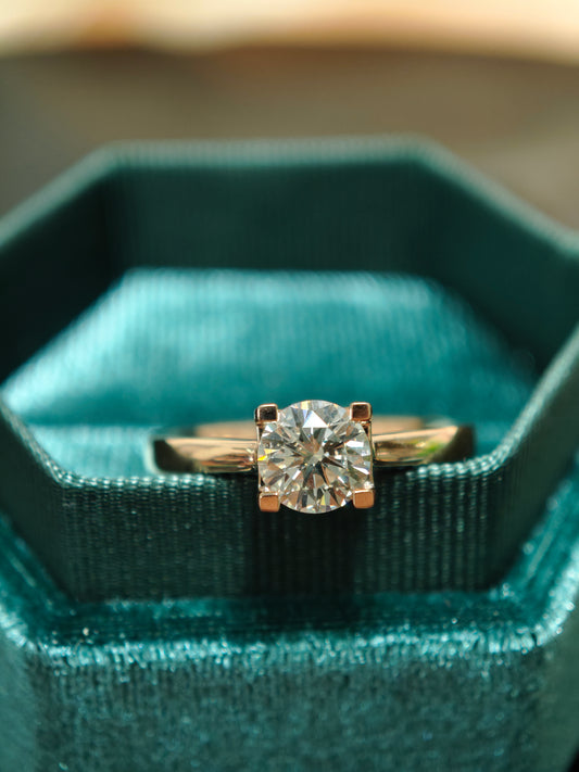 1ct Lab Grown Diamond Engagement Ring: 14K Gold Solitaire ( ROX 0901) (Copy)