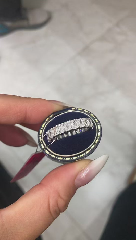 SOP TIKTIOK LIVESTREAM 2-1  link 14k solid Rose Gold emerald eternity band ring total 4.98 carats size 7