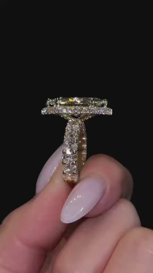 TIKTOK LIVESTREAM 4-2 link YAZ 18K Yellow Gold, 7CT Marquise cut  with IGI certificate with all accent diamonds same as video size 7.5