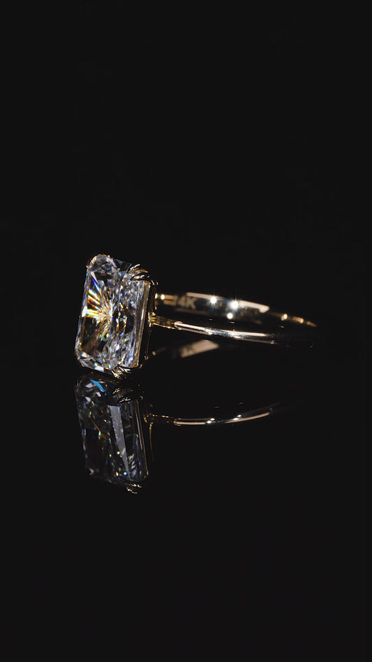 TIKTOK LIVESTREAM 2-4 LINK Lab Grown Diamond Ring,14K White Gold  round band solitaire hidden halo 5 CT,E VS1, Radiant Cut Lab Diamond Engagement Ring,IGI Certified, Double Claws Separate, Plain Setting (ST 0002-1) size 6
