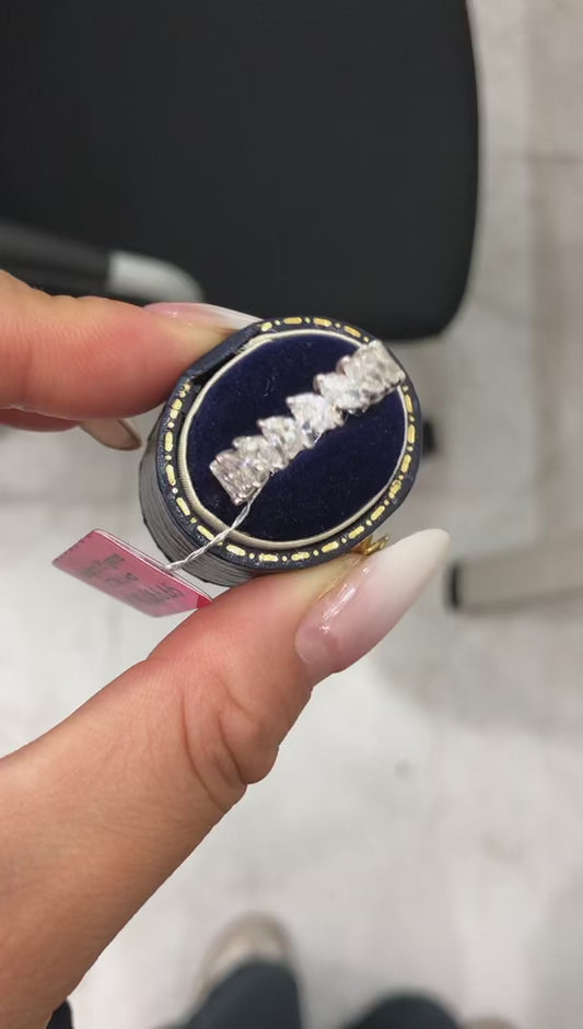 Mon TIKTIOK LIVESTREAM Solid 14K white gold Marquise full eternity band size 7