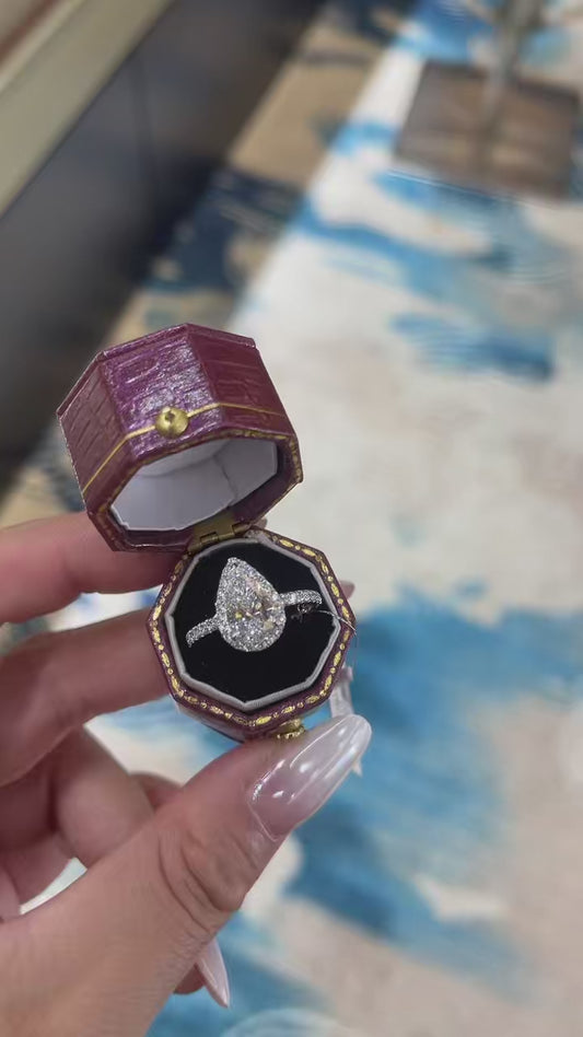 Ana TIKTOK lIVESTREAM  Platinum 2ct pear cut paved band size 5 IGI certificate