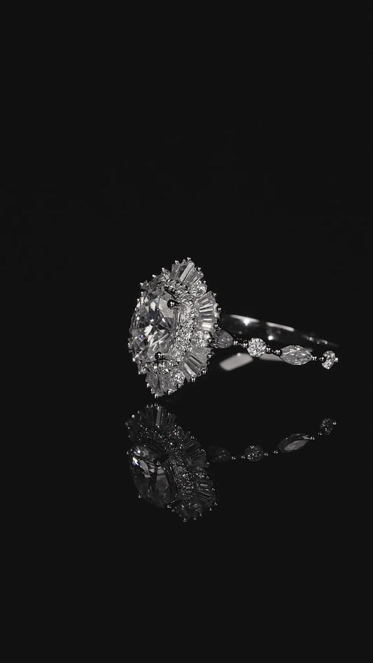 1.5ct Moissanite oval cut 14K Engagement Ring  (OV 3018)